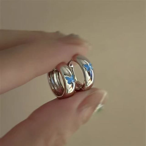 Butterfly Alloy Earring Glaze Huggie FashionChic