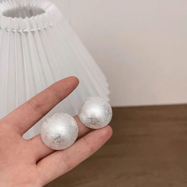 Alloy Brushed Bead Earring Stud FashionChic