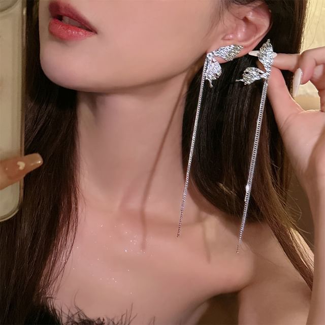 Alloy Threader Earring Butterfly FashionChic