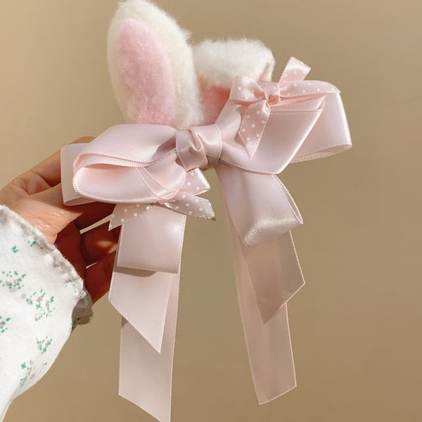 / Set Clip Ear Bow Rabbit Hair FashionChic