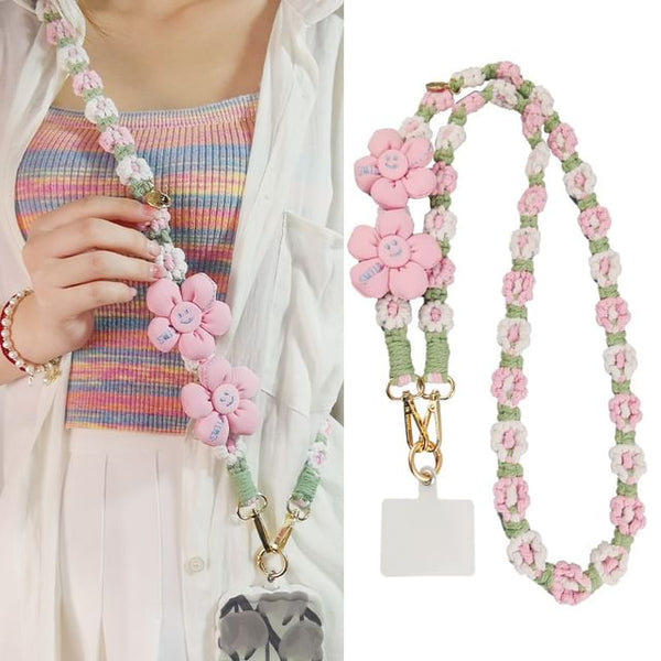 Flower Lanyard with Phone Pad FashionChic