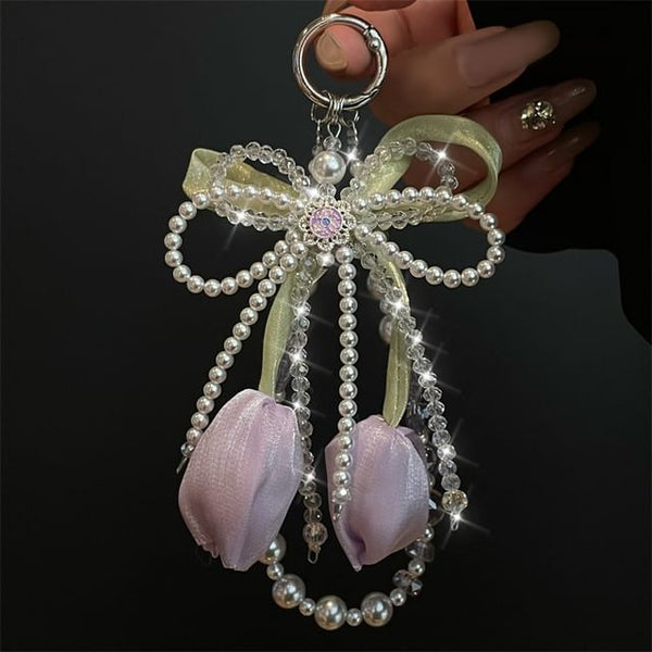 Pearl Pad Faux Lanyard Phone with FashionChic