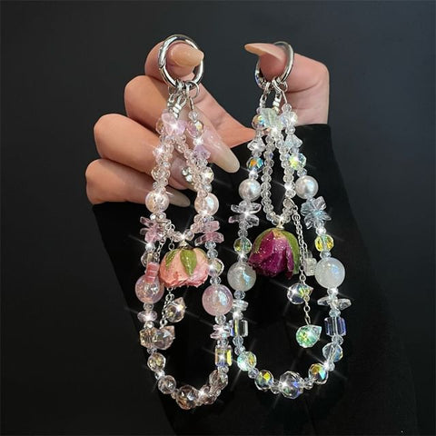 Lanyard with Beaded Phone Pad FashionChic