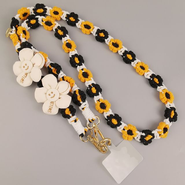 Flower Lanyard with Phone Pad FashionChic