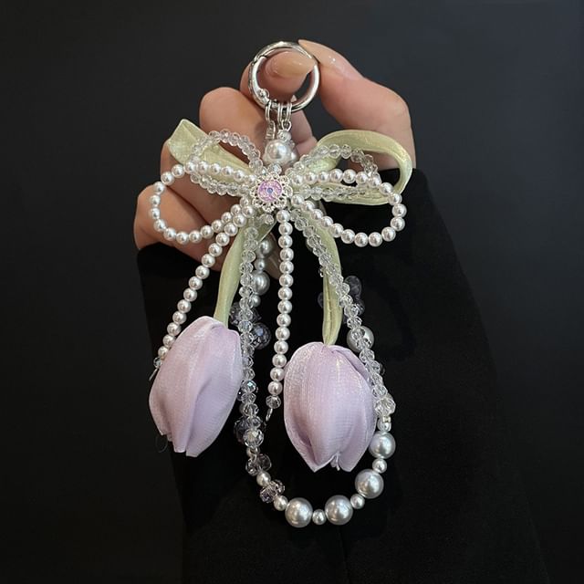 Pearl Pad Faux Lanyard Phone with FashionChic