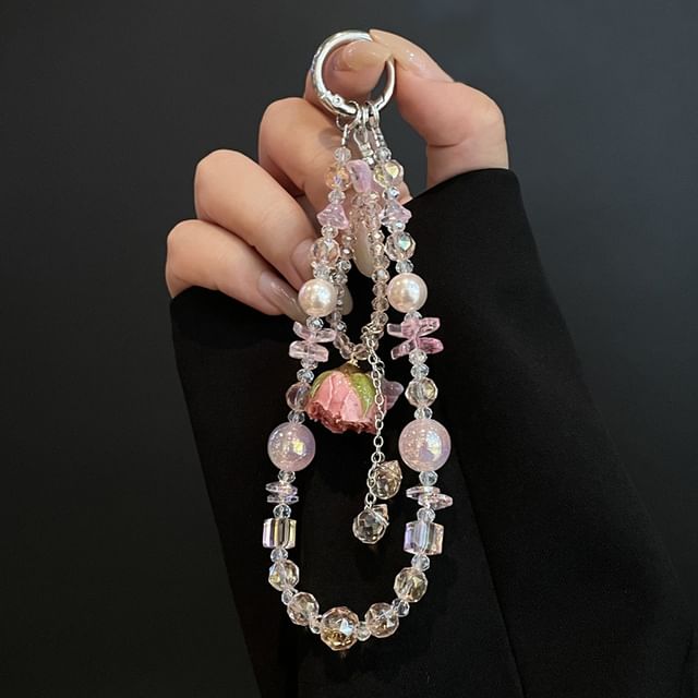 Lanyard with Beaded Phone Pad FashionChic