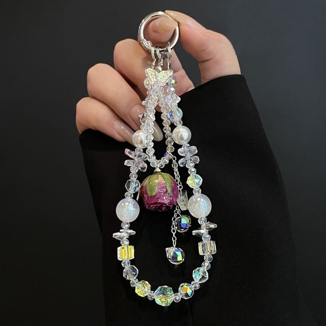Lanyard with Beaded Phone Pad FashionChic