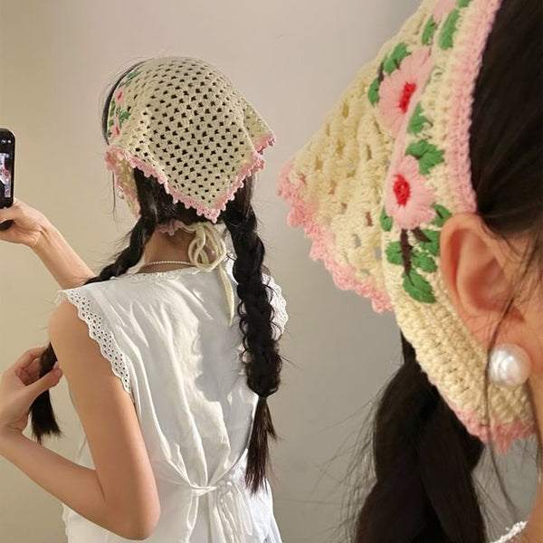 Band Head Floral Knit FashionChic