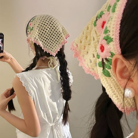 Band Head Floral Knit FashionChic