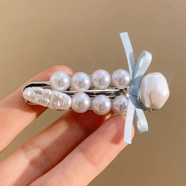 Set Pearl Clip Faux Hair / FashionChic