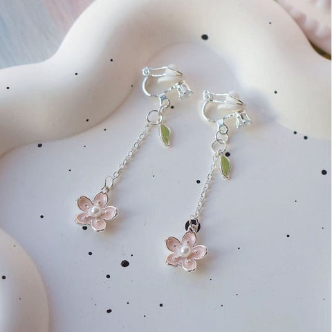 Earring Set On Dangle Floral / Clip FashionChic