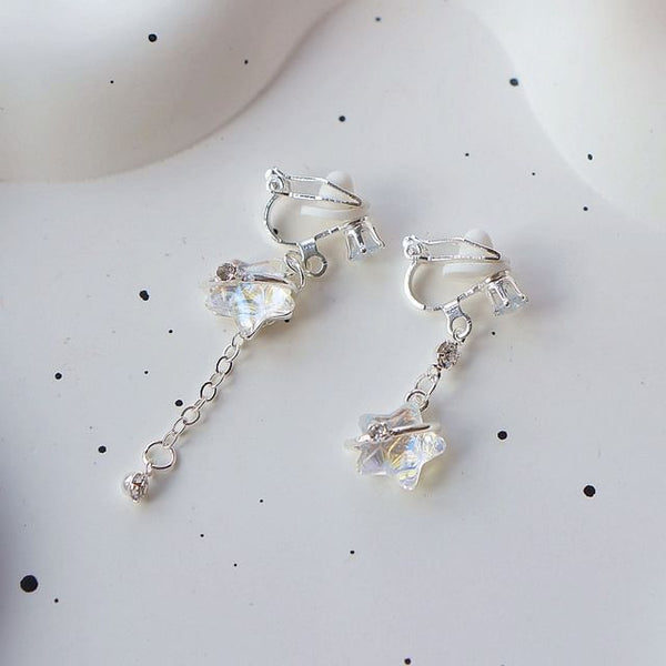 Asymmetrical Dangle Clip On / Star Earring FashionChic