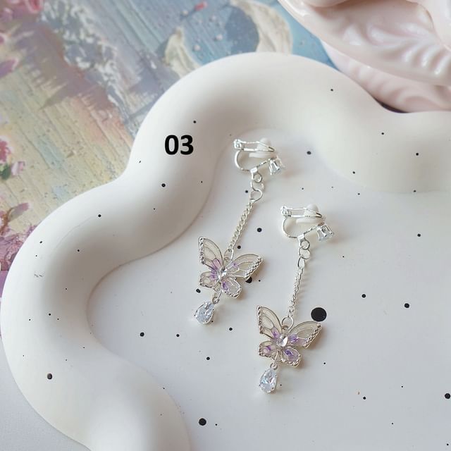 / Earring Dangle Clip Butterfly On FashionChic