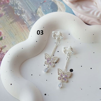 / Earring Dangle Clip Butterfly On FashionChic