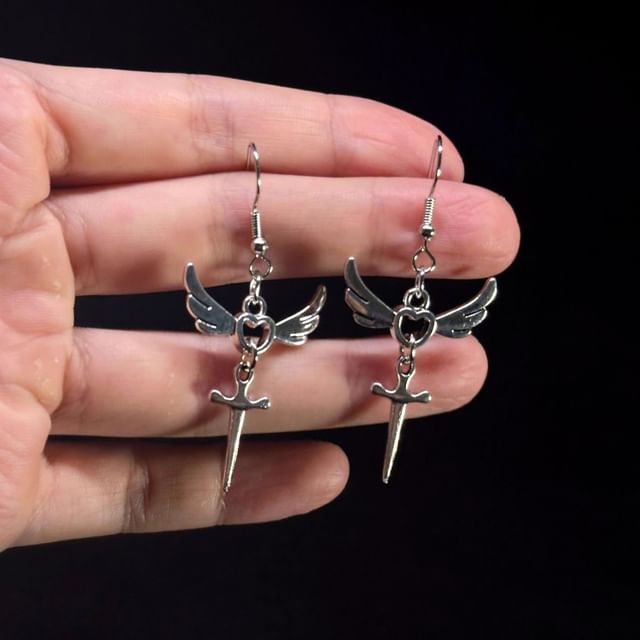 Earring Wing Dangle Sword FashionChic