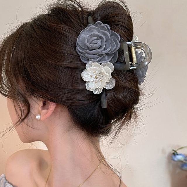 Fabric Clip Acrylic Floral Claw Hair FashionChic