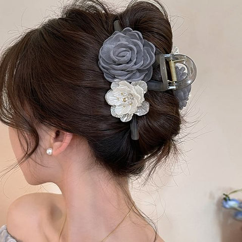 Fabric Clip Acrylic Floral Claw Hair FashionChic
