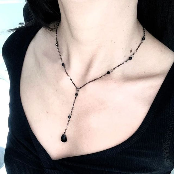 Necklace Chain Station Faux Crystal FashionChic