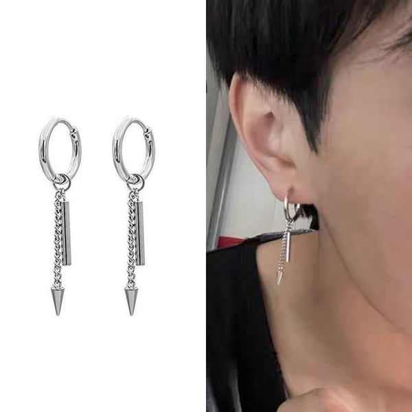 Drop Bar Spike Hoop Earring FashionChic