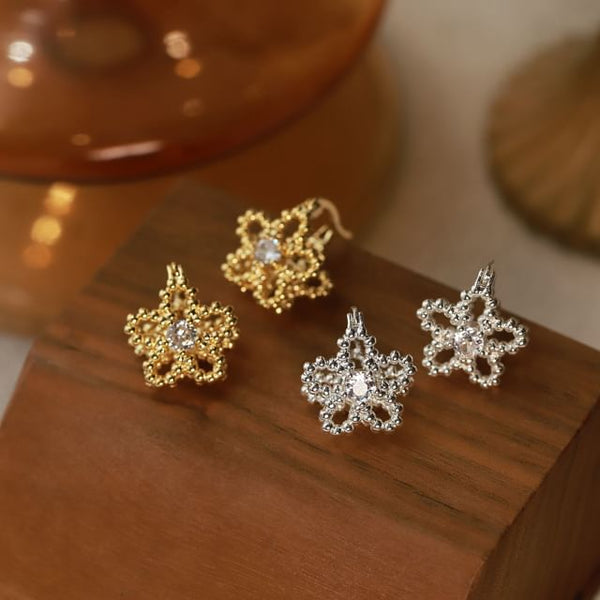 Huggie Flower Earring Rhinestone FashionChic