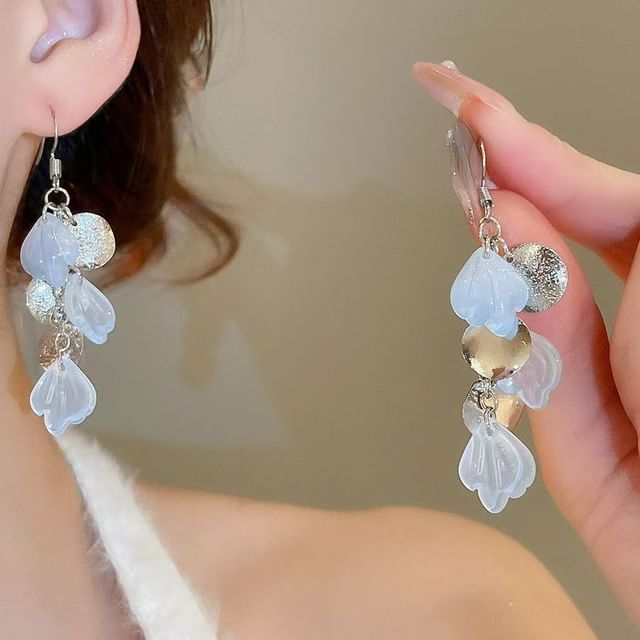 Earring Hook Shell Fringed Drop FashionChic