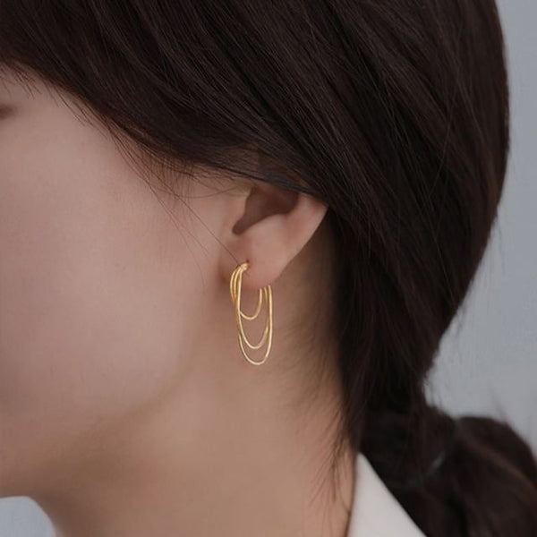 Hoop Layered 925 Silver Sterling Earring FashionChic