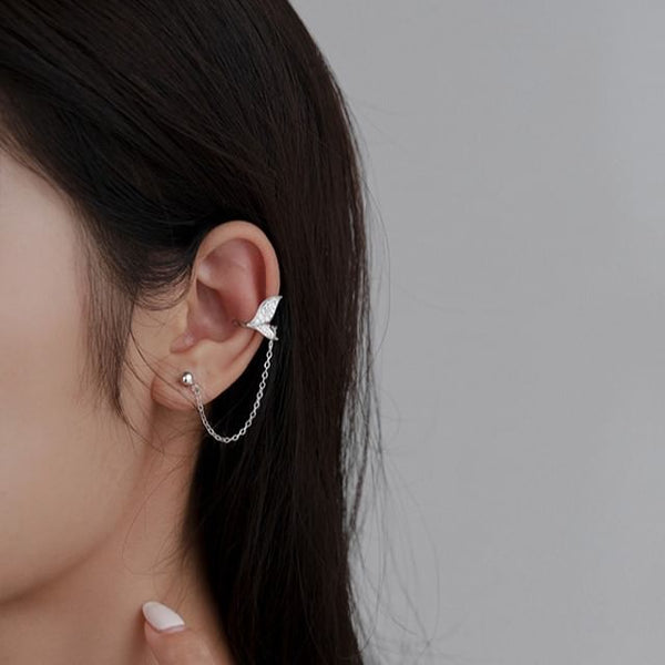 Silver Cuff Fish Chain Sterling Ear 925 Tail FashionChic