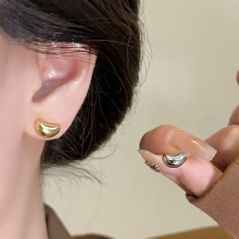 925 Silver Bean Earring Sterling Stud FashionChic