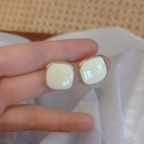 Earring 925 Square Silver Sterling Stud FashionChic