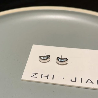 925 Silver Bean Earring Sterling Stud FashionChic