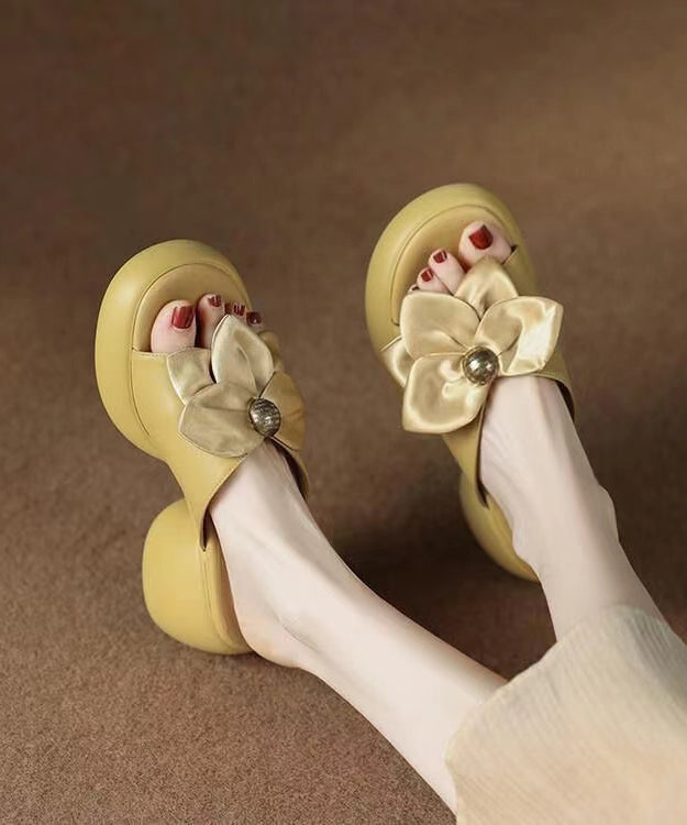 Yellow Boutique Versatile Chunky Heel Slide Sandals Peep Toe XC1014 Ada Fashion
