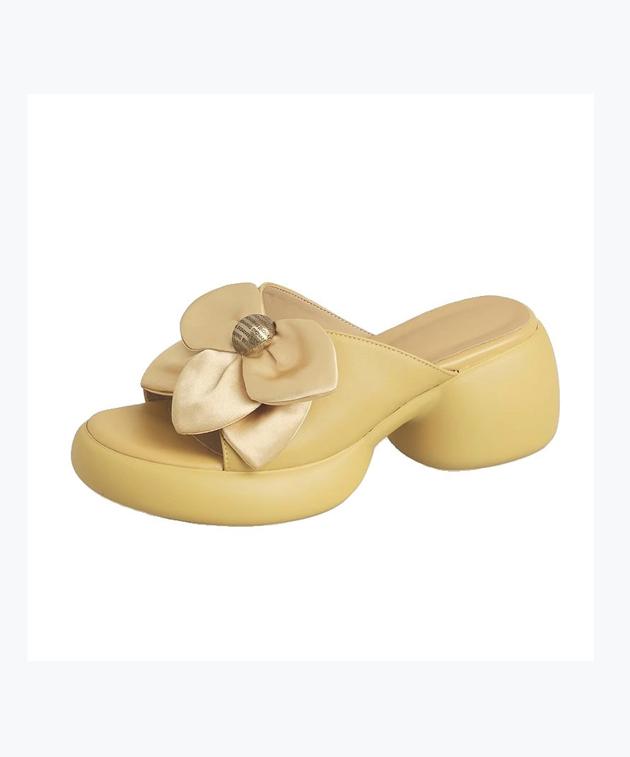 Yellow Boutique Versatile Chunky Heel Slide Sandals Peep Toe XC1014 Ada Fashion