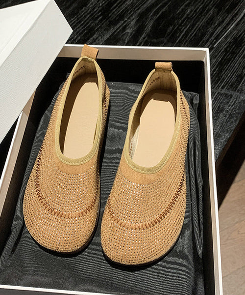 Mesh Loafers Splicing Comfy Yellow Penny Breathable FashionChic
