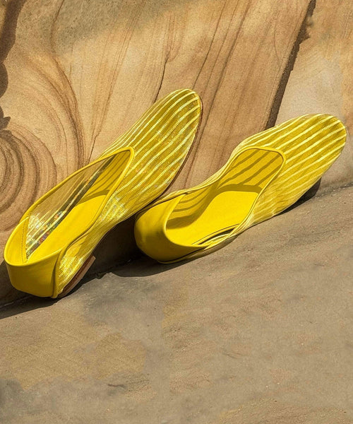 Yellow Women Shoes Mesh Breathable Feet Stylish Splicing Flat FashionChic