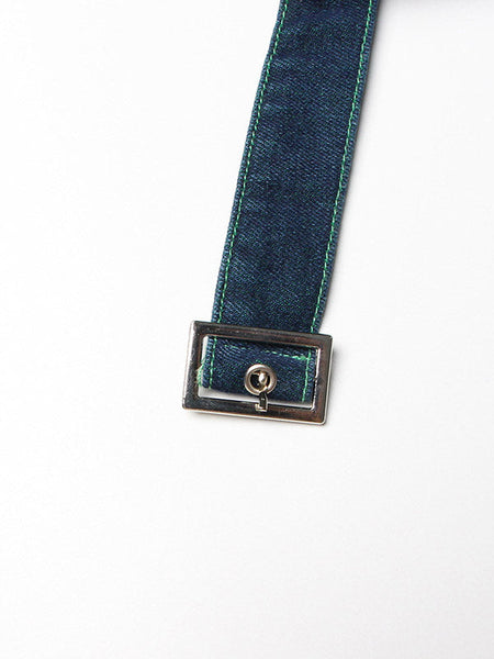 Stylish Denim With Belted Patchwork Blue Green Tulle A-Line Skirt TT1038 shopify