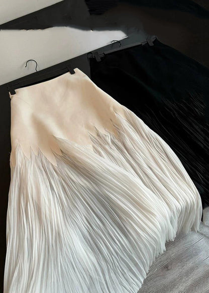 New White Wrinkled High Waist Chiffon Skirt Summer TT1005 shopify