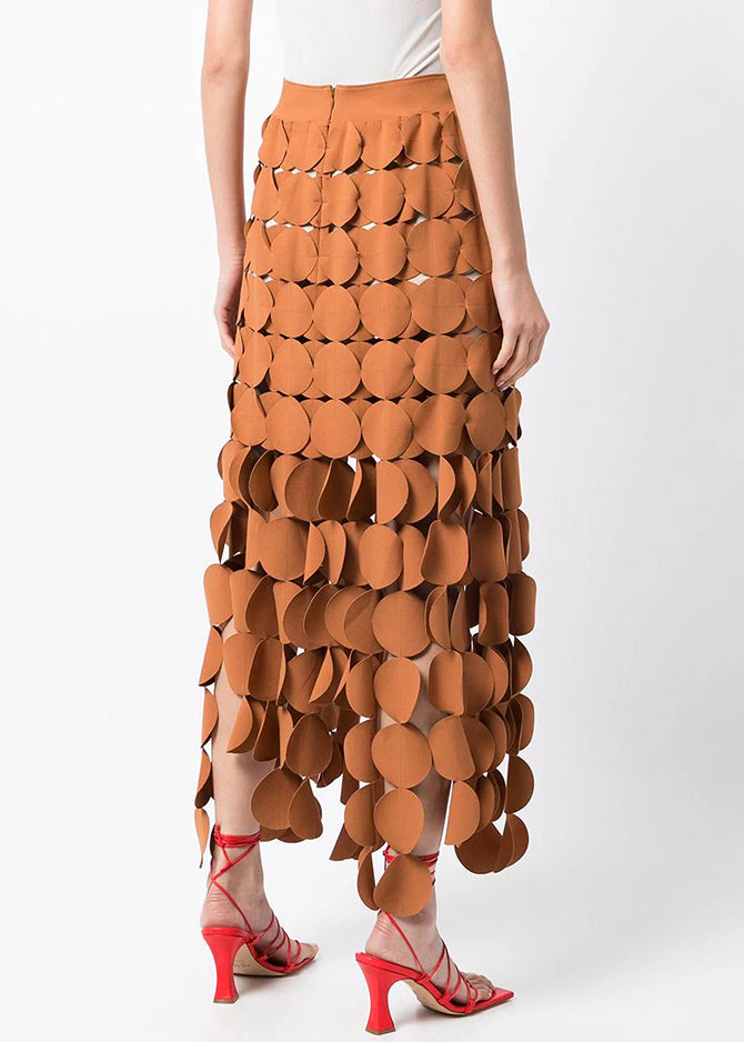 Up Out Skirts Original Hollow Design Orange Zip Summer FashionChic