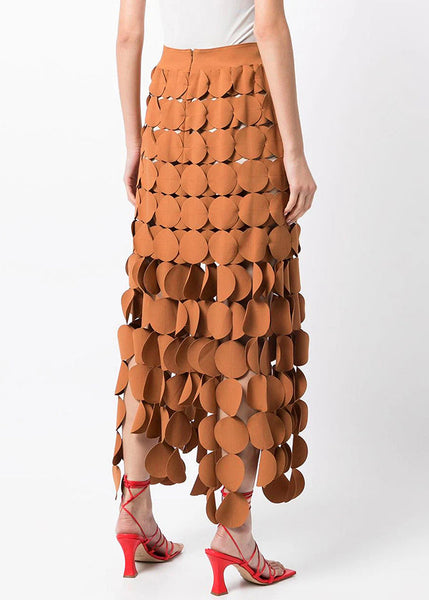 Up Out Skirts Original Hollow Design Orange Zip Summer FashionChic