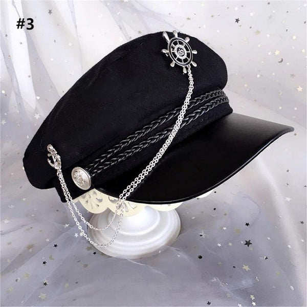 3 Black Options with Beret Decorated Chain FashionChic