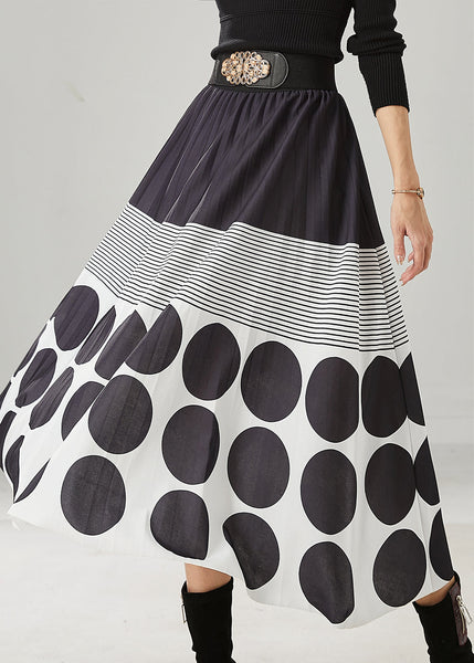 Women Black Print Cotton A Line Skirts Spring AZ1031 shopify