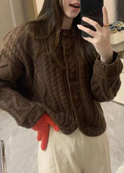 Art Yellow O-Neck Button Cozy Knit Cardigans Fall QP062 OL-NCT241001