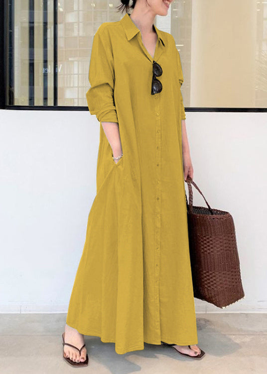 Army Robe Green Dresses Oversized Vintage Cotton Spring FashionChic