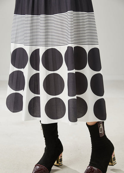 Women Black Print Cotton A Line Skirts Spring AZ1031 shopify
