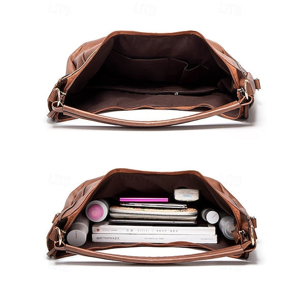 Set Women's Leather Bag Hobo with Matching Wallet Faux FashionChic