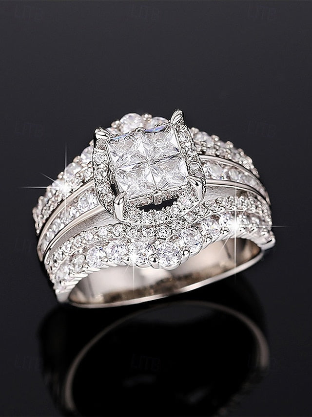 with Set Wedding Luxury Ring Zirconia Cubic FashionChic