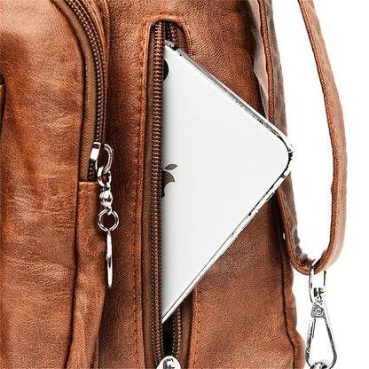 Bag - Leather Women's Faux Hobo Vintage-Style Brown FashionChic