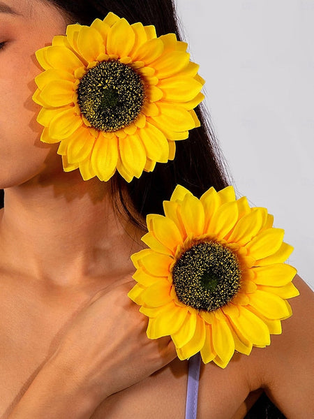 Earrings Flower Statement - Floral Oversized Women's Drop FashionChic