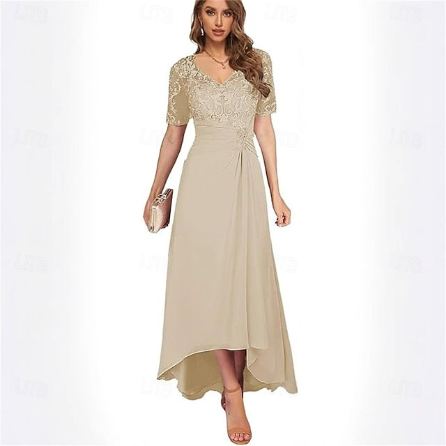 Simple Neck the Bride A-Line of Elegant Dress Mother V FashionChic