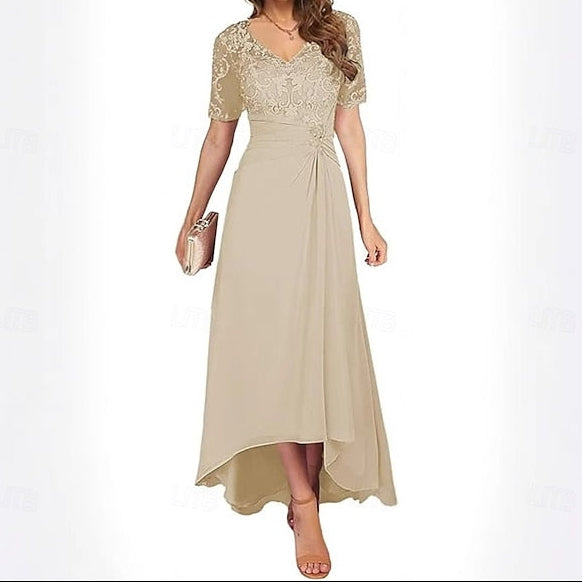 Dress Simple of the A-Line Bride V Neck Mother Elegant FashionChic
