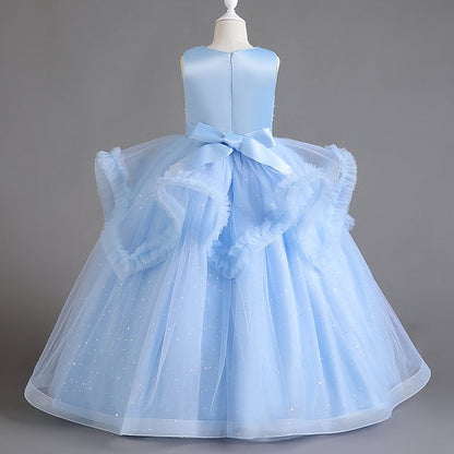 Color Dress Girls' Sleeveless Party Solid Kids Sequin FashionChic